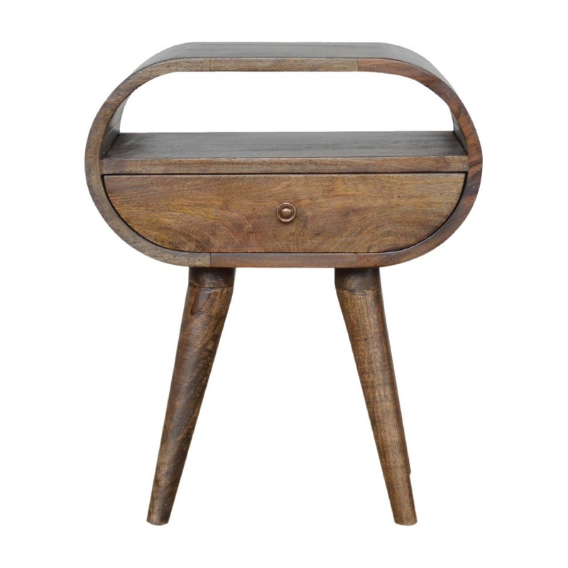 ed Circular Bedside Table – Gray Wash