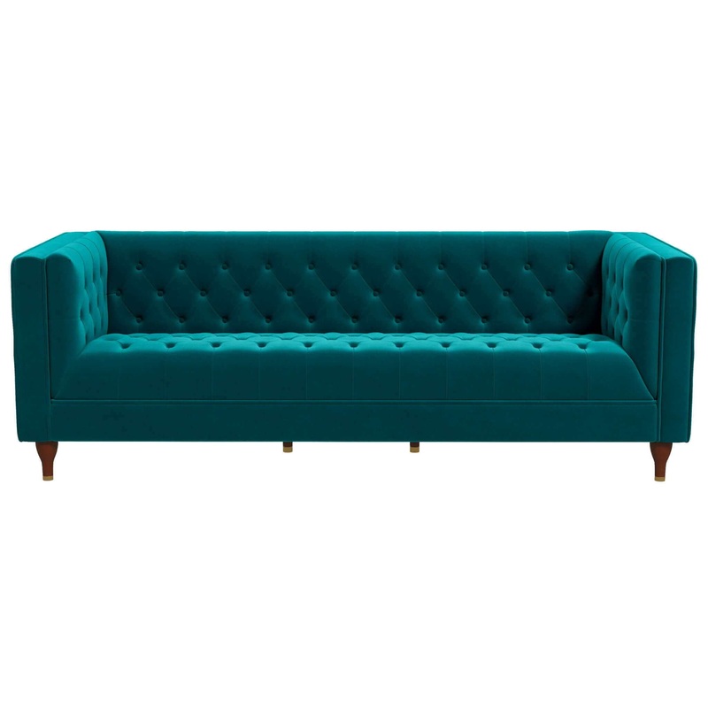 Evelyn – Mid-Century Modern Luxury Chesterfield Sofa – Teal