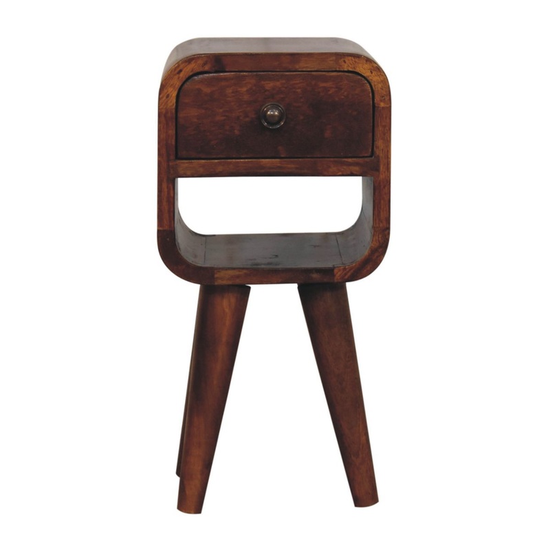 Extra Mini Curve Lower Nightstand – Chestnut