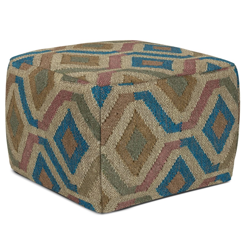Johanna – Square Pouf – Multicolor – Fabric