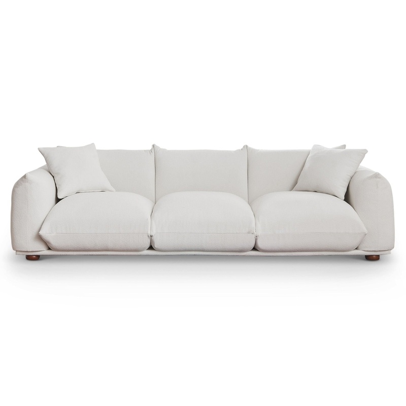 Kely – Upholstered Sofa – Cream / White