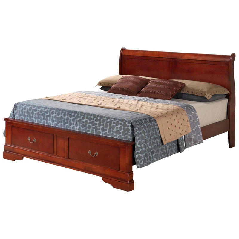 Louis Phillipe – Full Storage Bed – Cherry