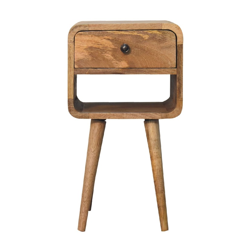 Mini Curve Lower Nightstand – Oak