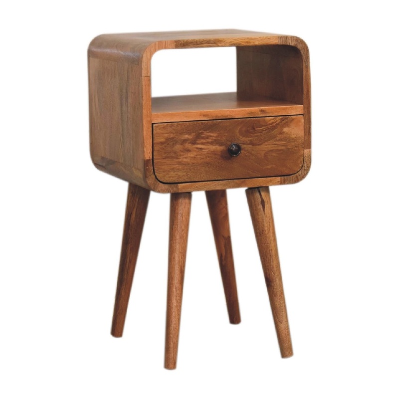 Mini Curve Open Nightstand – Oak