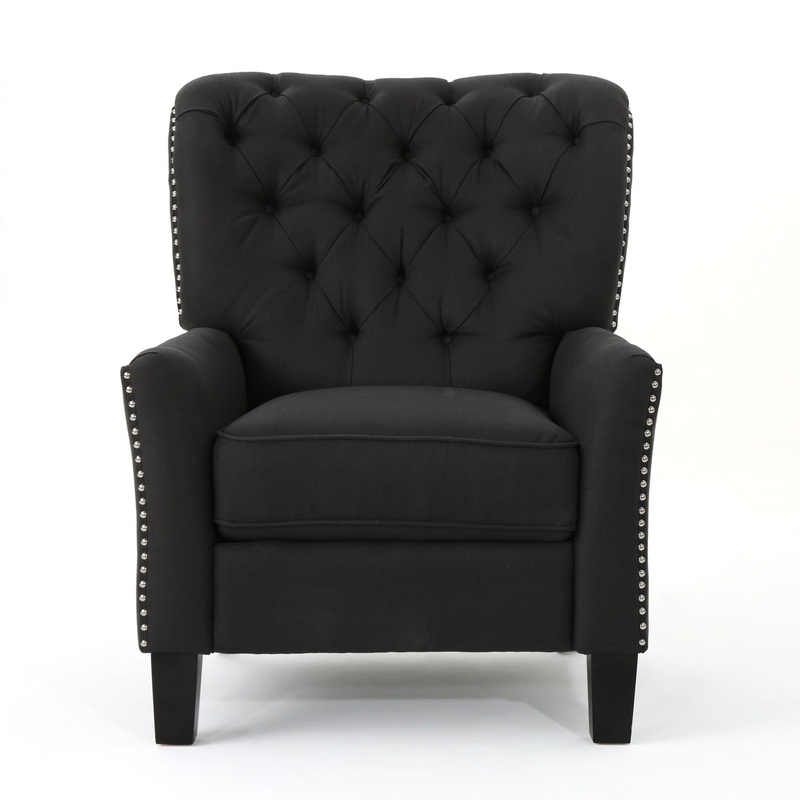 Modern Push Back Recliner – Dark Gray