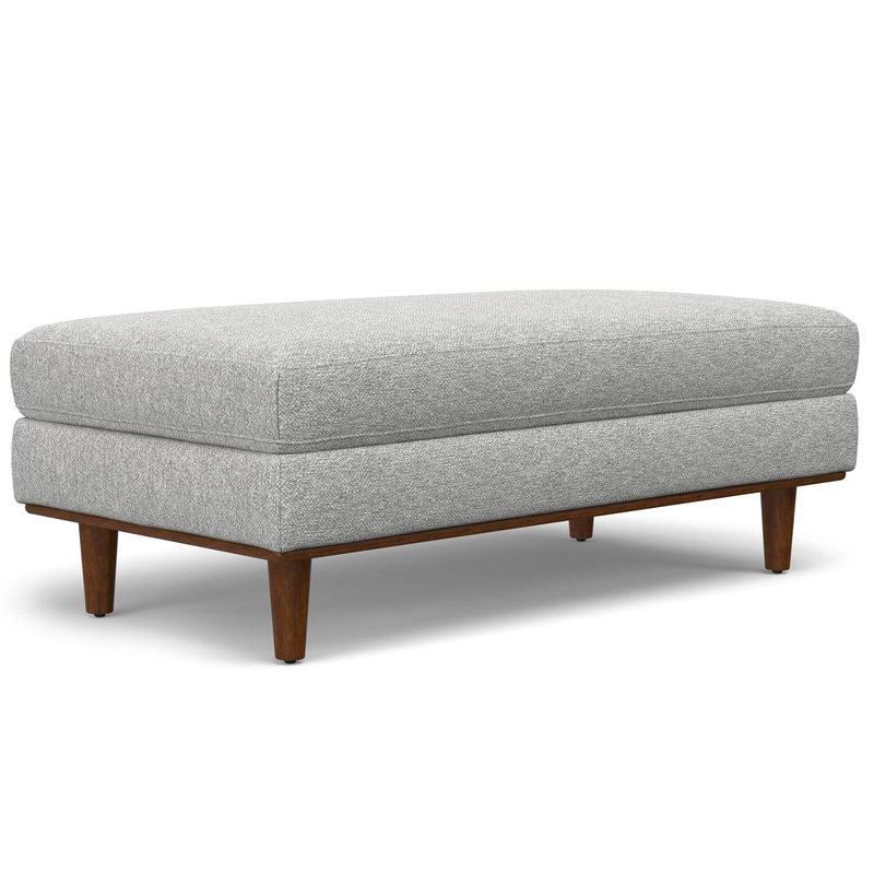 Morrison – Large Rectangular Ottoman – Mist Gray