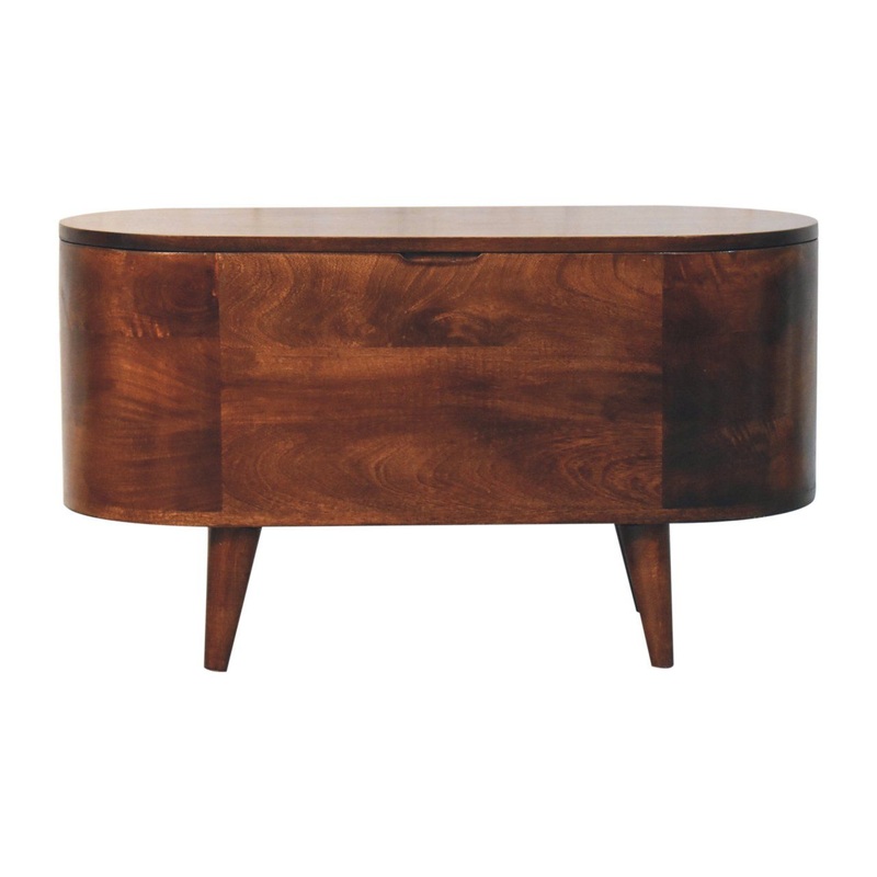 Rounded Lid Up Blanket Box – Walnut