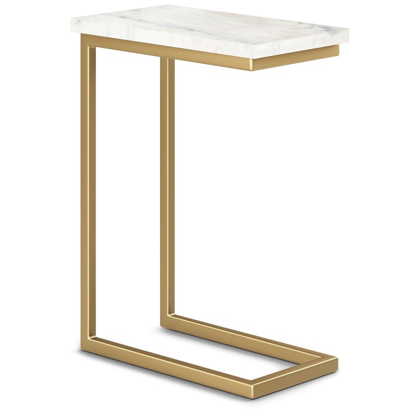 Skyler – C Side Table With Marble Top – Marble Top / Gold