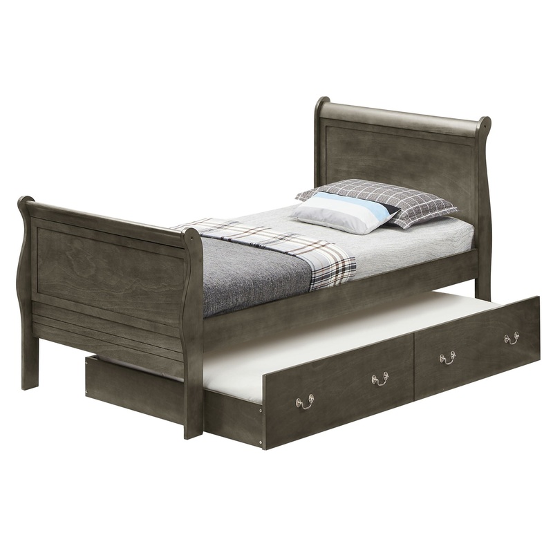 Twin Storage Bed Charming Traditional – Gray