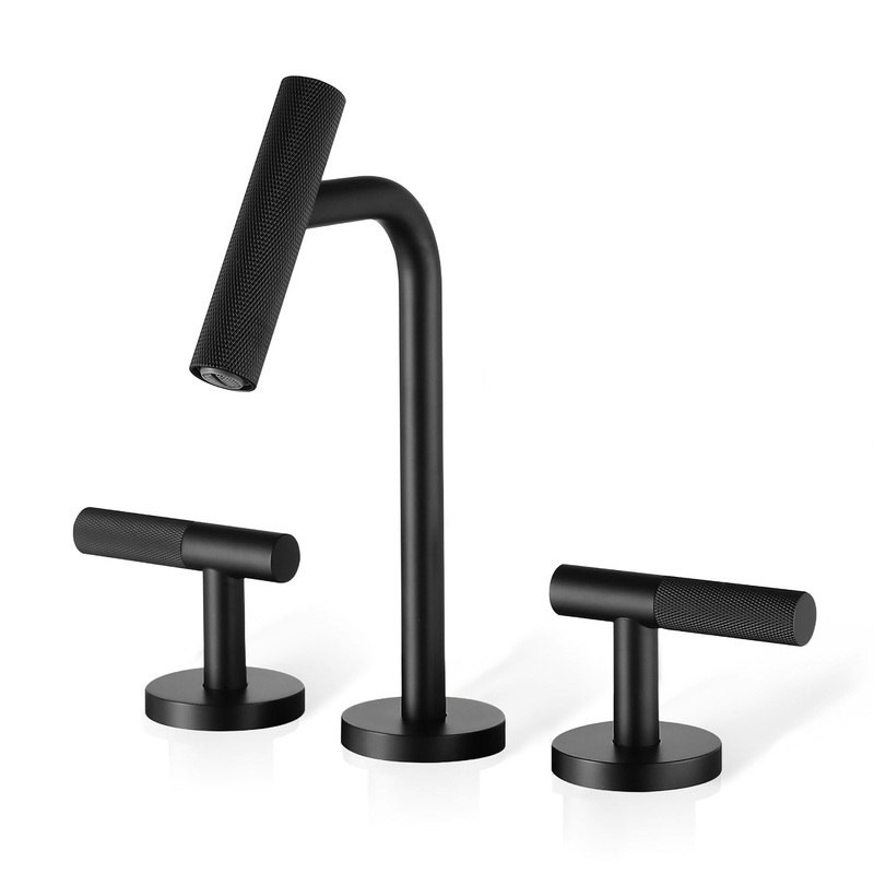 2 Handles Widespread 8 Bathroom Faucet With Solid Brass Construction – Matte Black