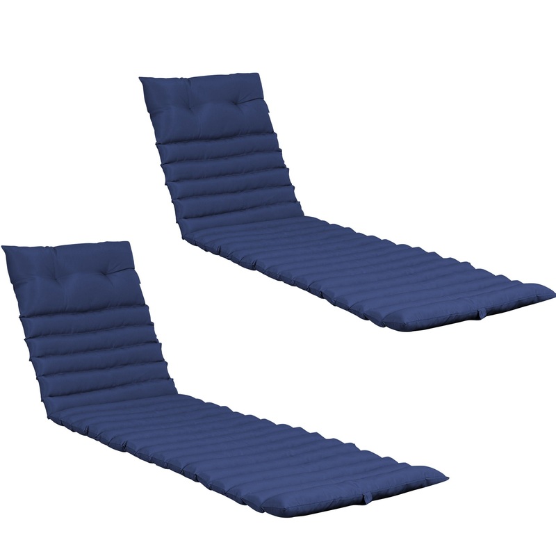 72.83 Outdoor Lounge Chairs (Set of 2), Cushion Replacement Patio Funiture Seat Cushion Chaise Lounge Cushion – Navy Blue