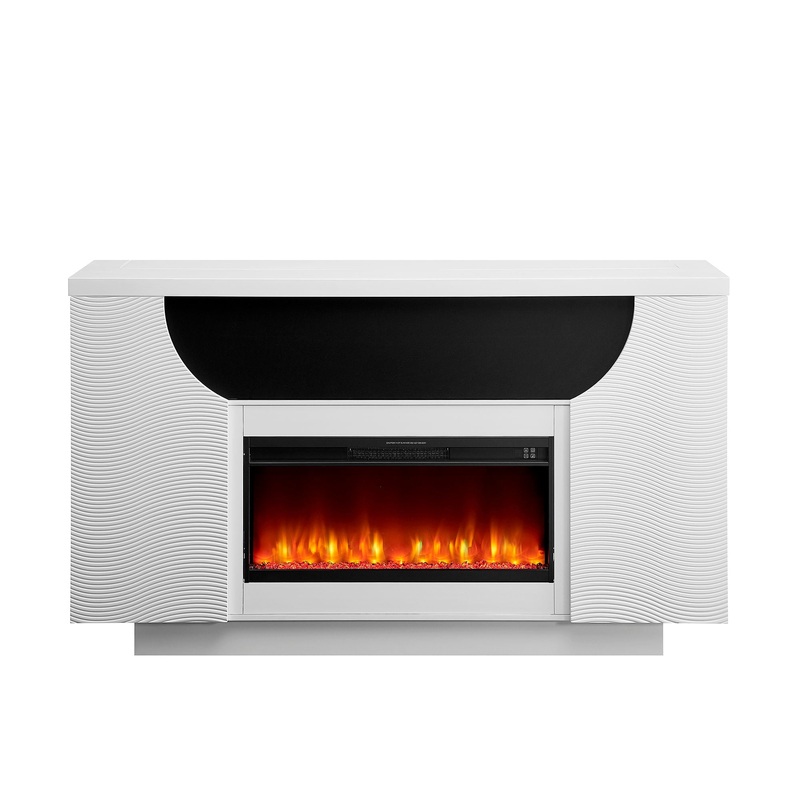 Aurora – Fireplace TV Lift With Adjustable Temperature And LED Colors – White