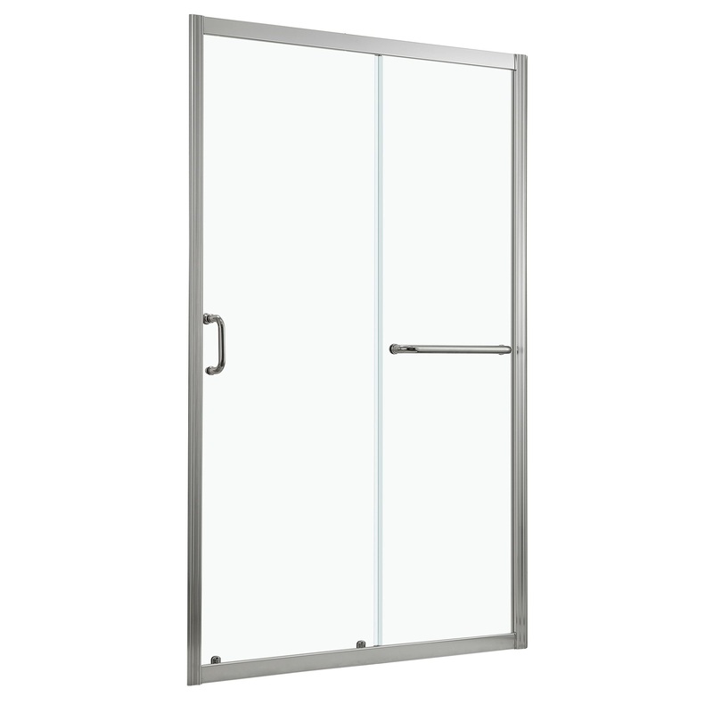Elegant Single Sliding Bypass Shower Enclosure, Tempered Glass – Brushed Nickel