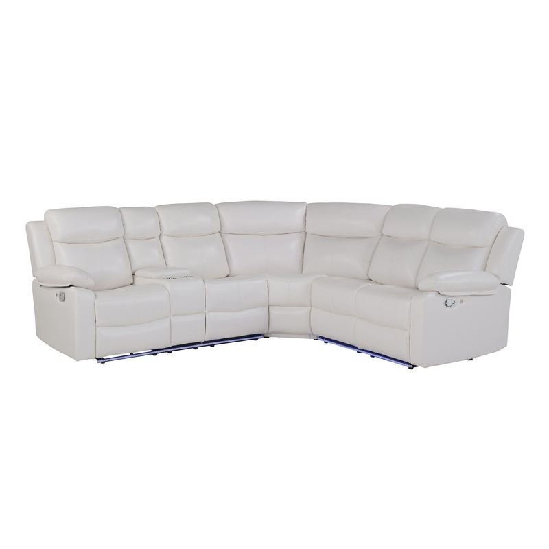 Left Arm Facing Sectional Sofa With Recline And Storage – White