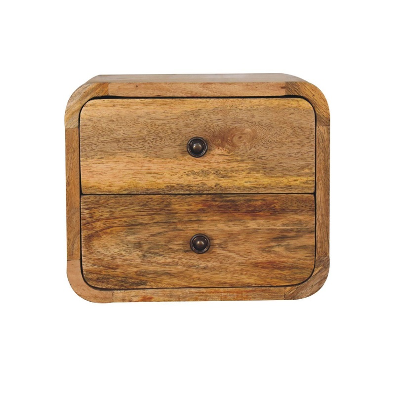 Mini Curve Floating Bedside – Oak