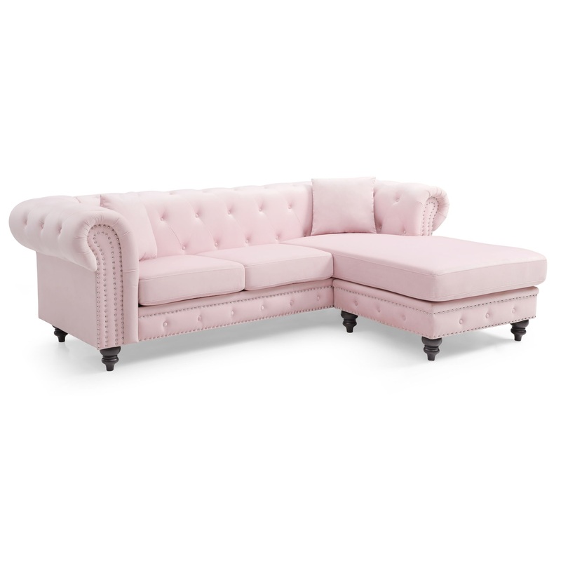 Nola – Sofa Chaise – Pink