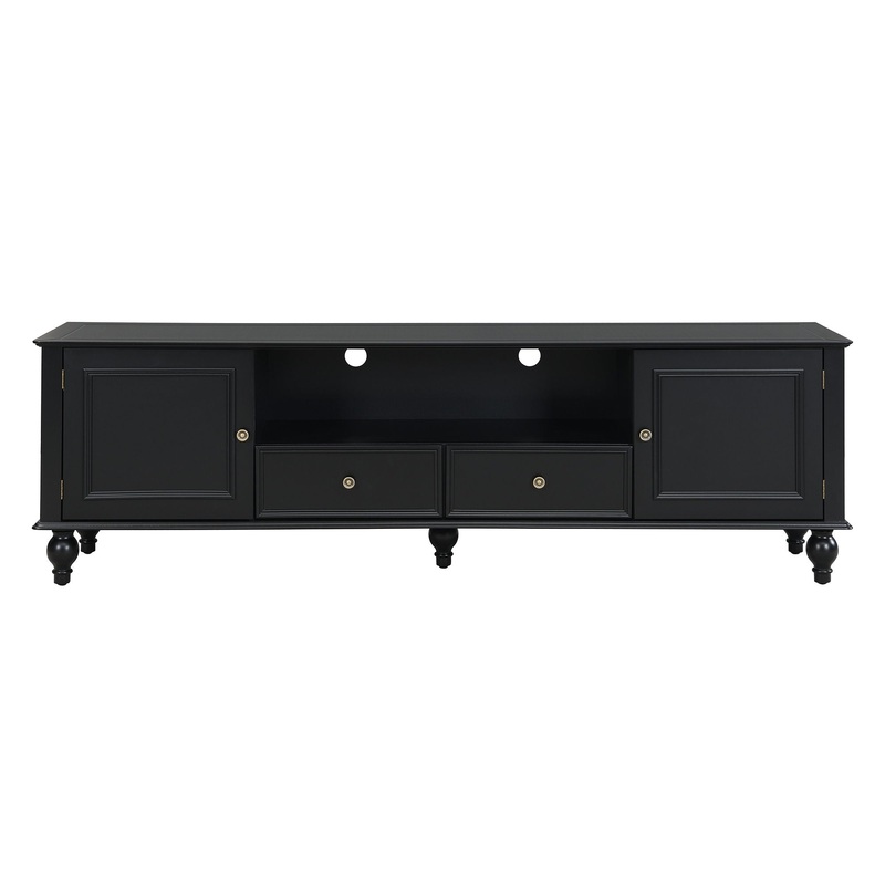 TV Stand For TVs Up To 80, Entertainment Center With Open Compartment