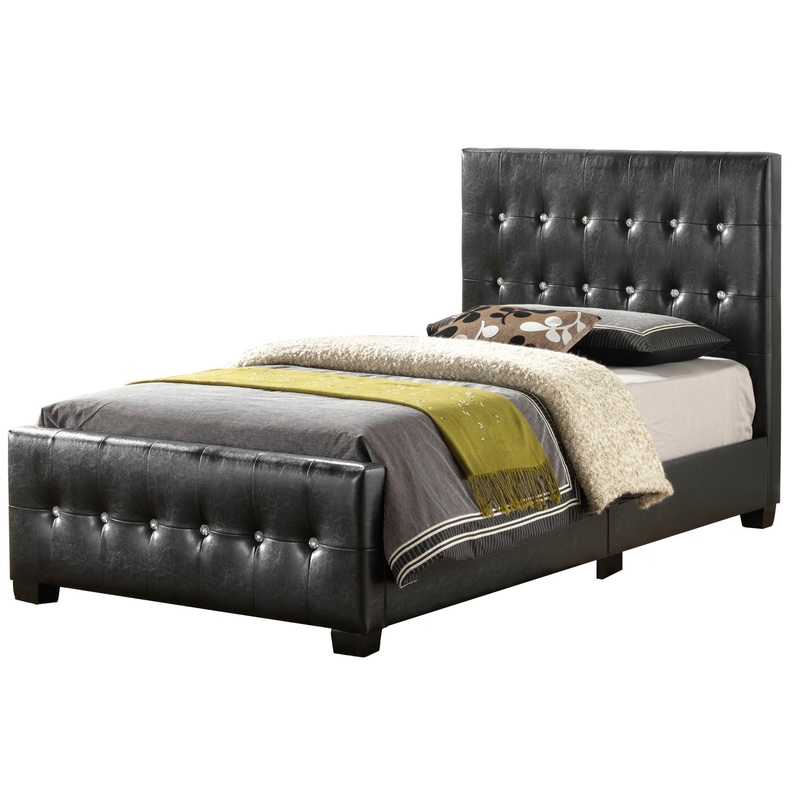 Twin Bed Stylish Transitional – Sleek Black