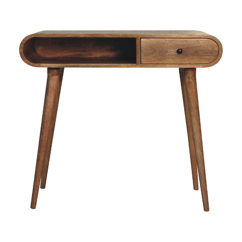 Writing Desk, Curved – Chestnut