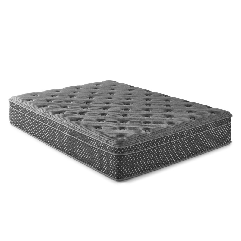 13 Twin Long Quilted Eurotop Hybrid Mattress, Plush – Gray