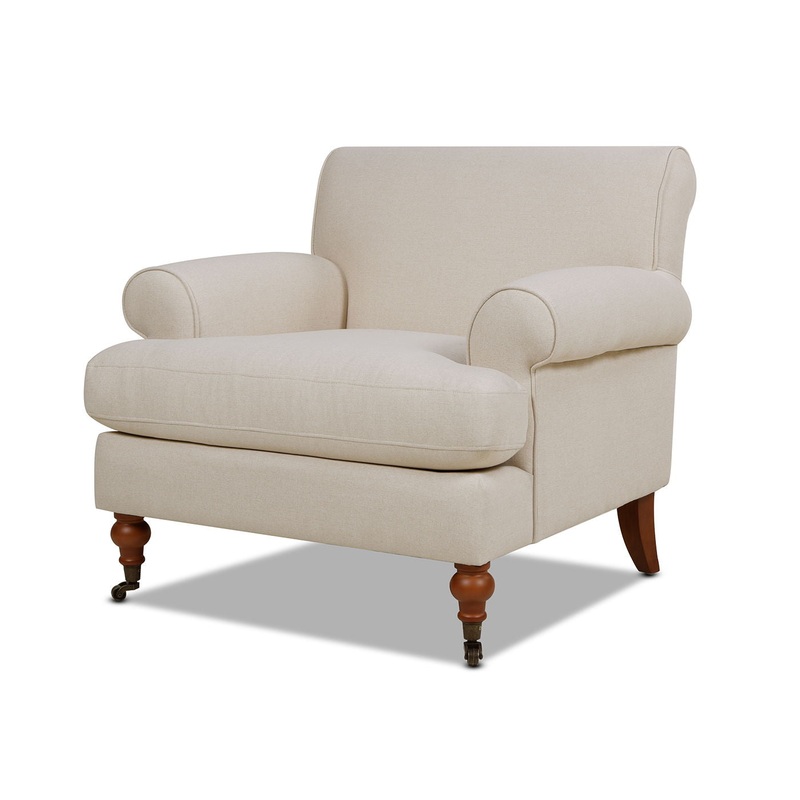 Alana Lawson – Accent Arm Chair Metal Casters – Sky Neutral Beige