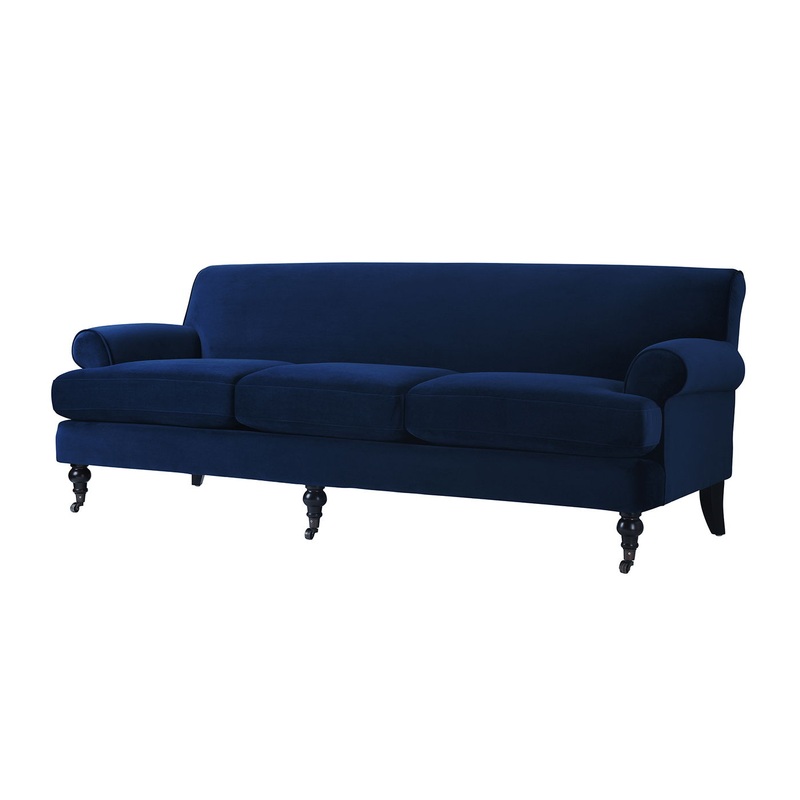 Alana Lawson – Three Cushion Tightback Sofa – Navy Blue