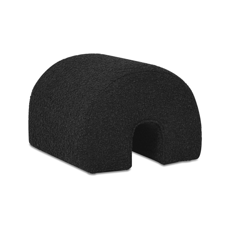 Bridge – Arched Upholstered Footstool Ottoman – Ebony Black