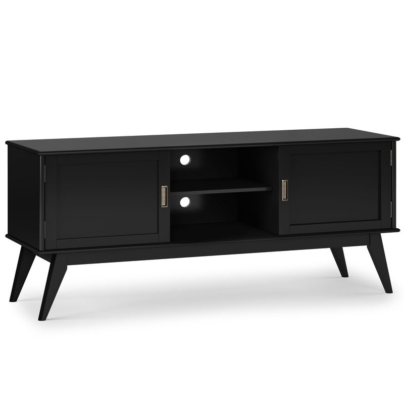 Draper – Mid Century Low TV Media Stand – Black