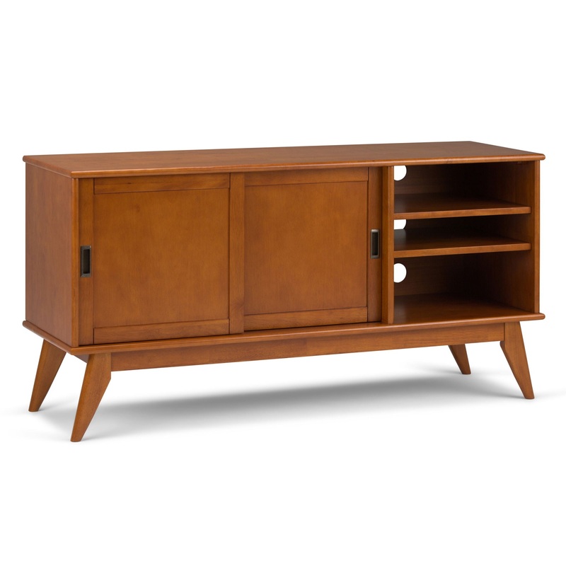 Draper – Mid Century Medium TV Media Stand – Teak Brown