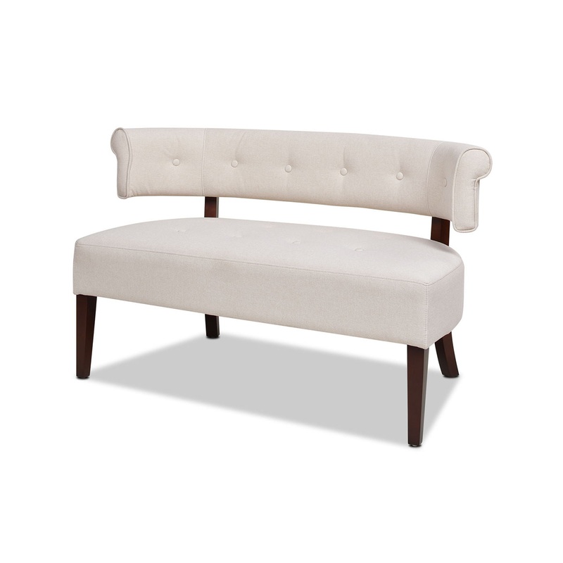 Jared – Roll Arm Tufted Bench Settee – Sky Neutral Beige