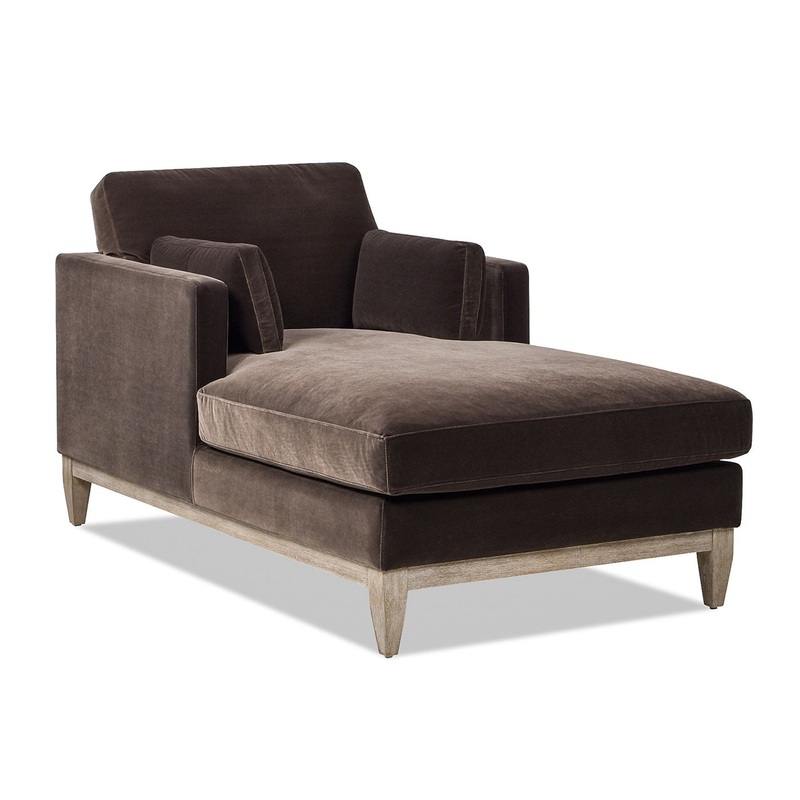 Knox – Modern Farmhouse Chaise Lounge Chair – Deep Brown