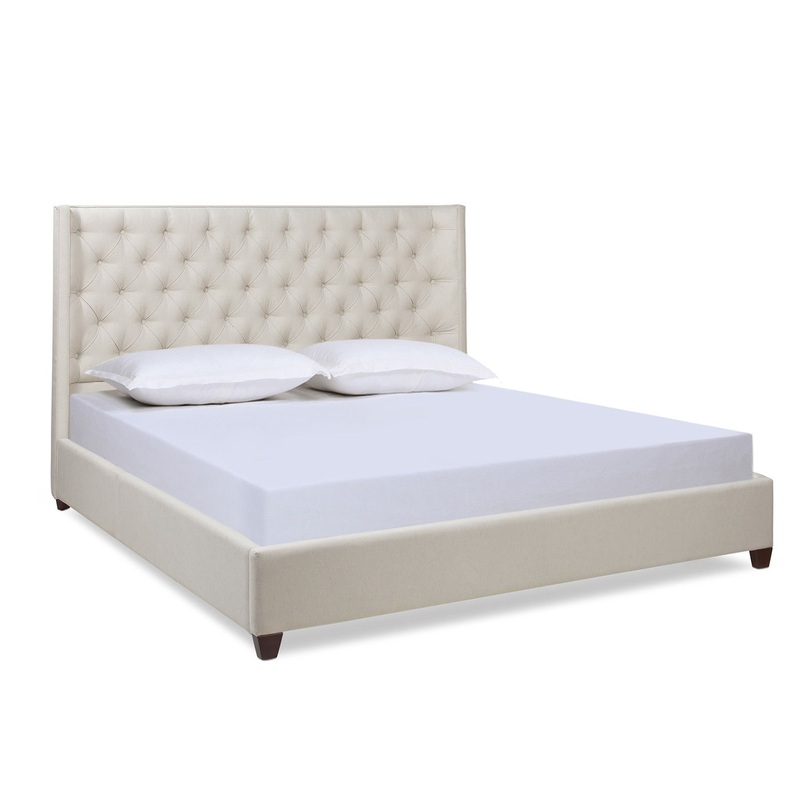 Manhattan – King Shelter Platform Bed Frame – Light Beige