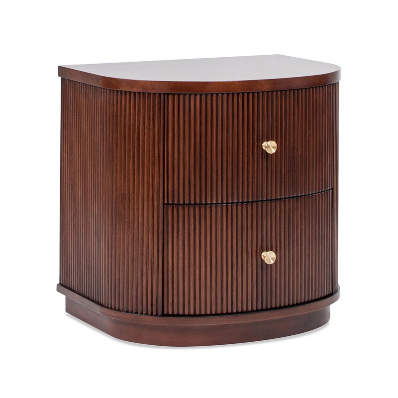 Valentine – 2 Drawer Storage Side Table – Dark Walnut
