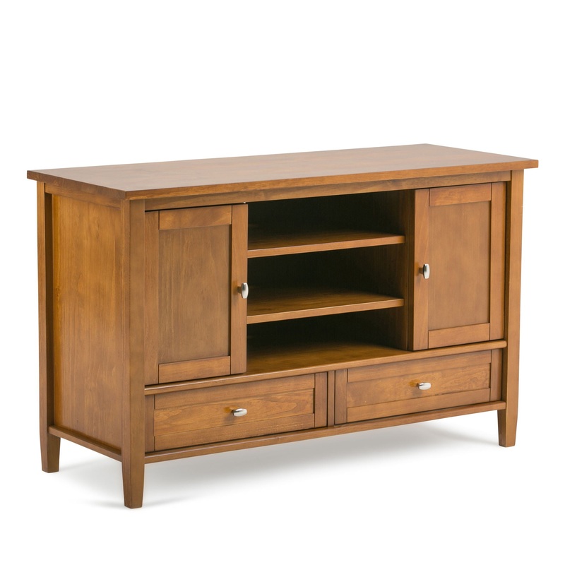 Warm Shaker – Handcrafted TV Media Stand – Light Golden Brown