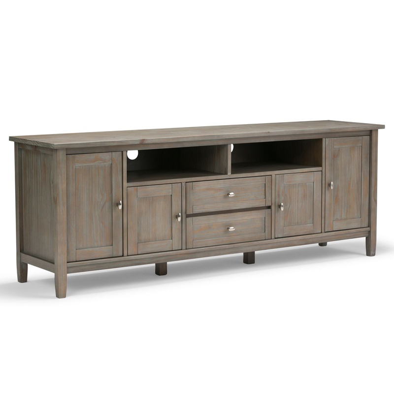 Warm Shaker – TV Media Stand – Distressed Gray