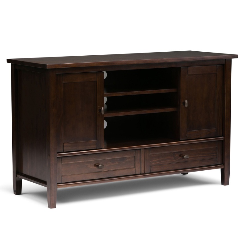 Warm Shaker – TV Media Stand – Tobacco Brown