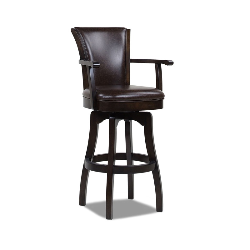 Williams – Swivel Bar Stool With Armrests – Vintage Brown