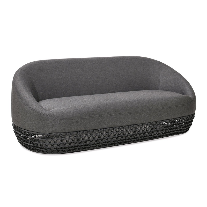 Willow – Upholstered Patio Deep Seating Sofa – Graphite Gray / Black