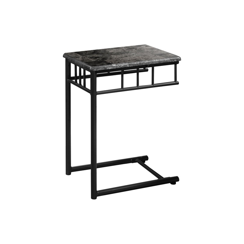 C-Shaped Accent Table For Living Room – Gray