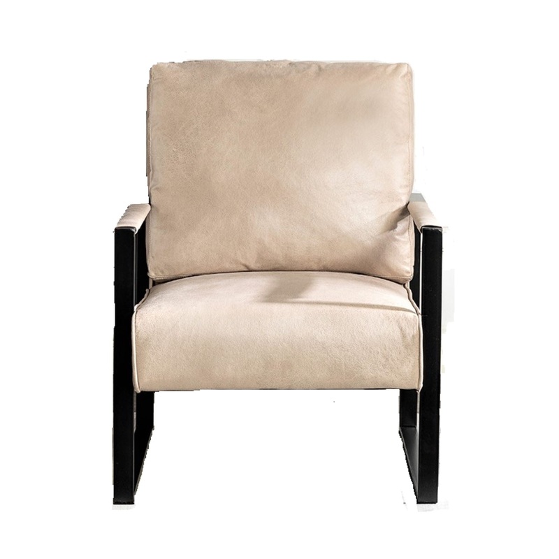 Classic Mid Century Modern Accent Chair With Durable Square Metal Frame, Armchair – Light Camel
