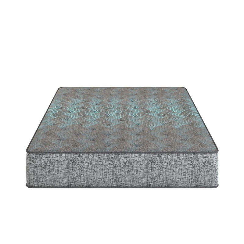 Comfort Care – 9 Queen Size, 2 Sided Foam Core Mattress, Medium Comfort – Gray / Blue