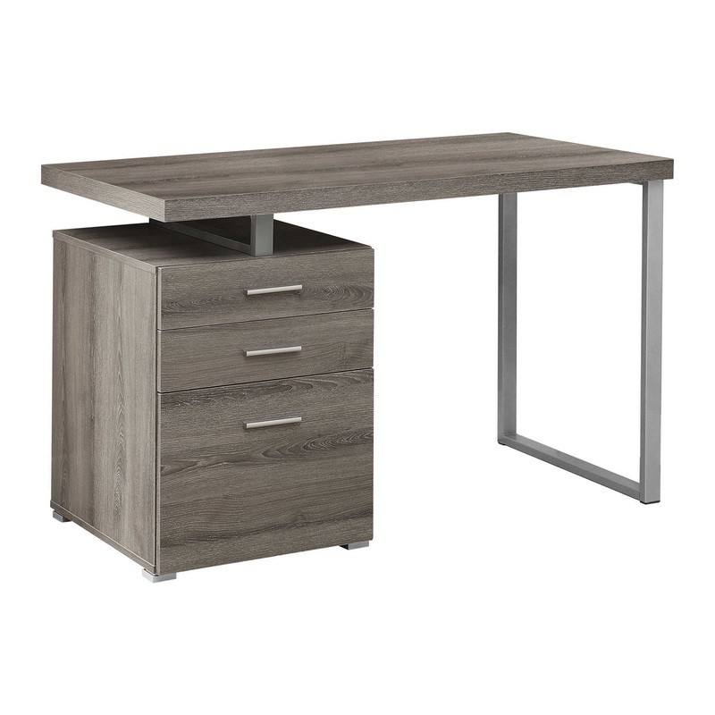 Computer Desk Left Right Set-Up Storage Drawers For Home Office – Taupe