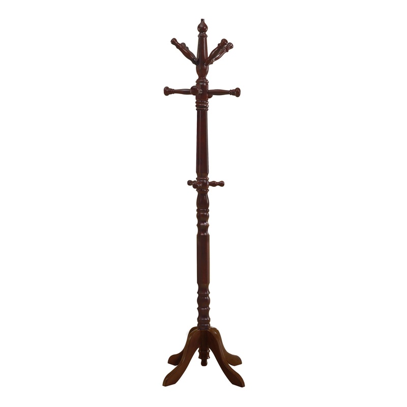 Free Standing Coat Rack 11 Hooks For Entryway – Cherry