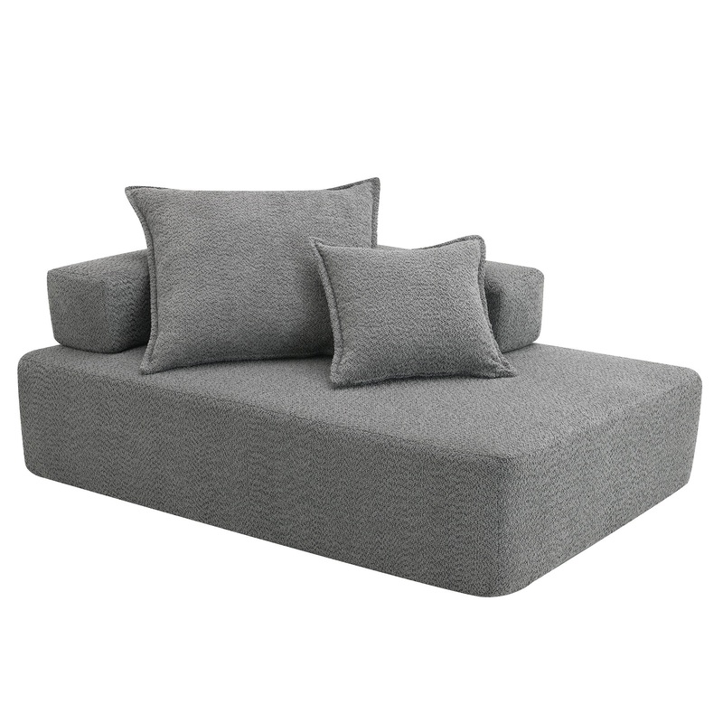Lounge Frame For Oversized Modular U Shaped Sectional Floor Couch Convertible Compressed Couch, Spacious Foam Filled Sofa – Gray