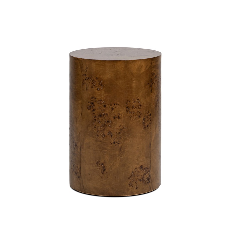 Nebula – Accent Pillar Side Table – Medium Brown