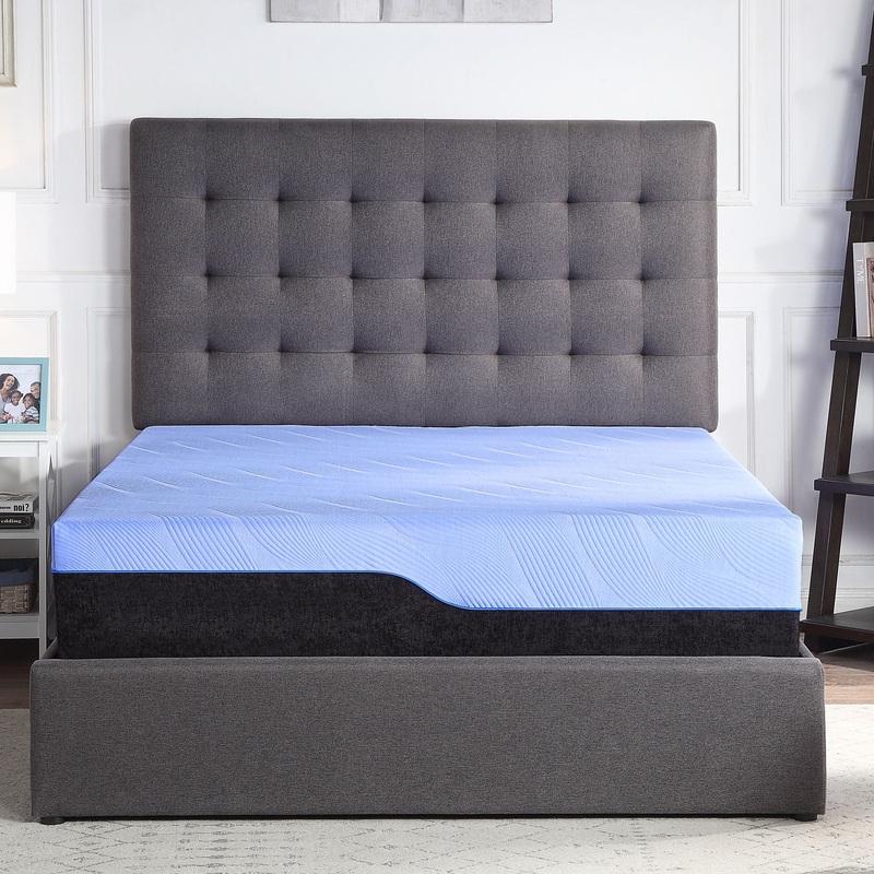 Refresh – 12 Queen Size Hybrid Cooling Gelcare Memory Foam And Coil Mattress – Blue