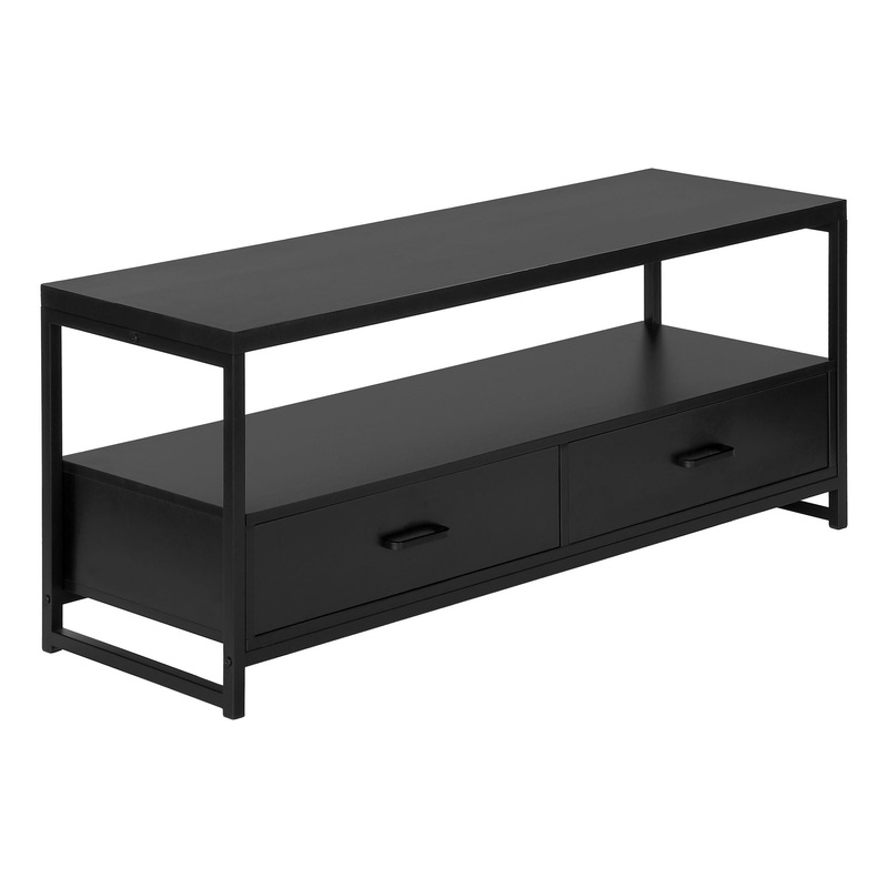 TV Stand Console Media Entertainment Center Storage Drawers For Living Room – Black