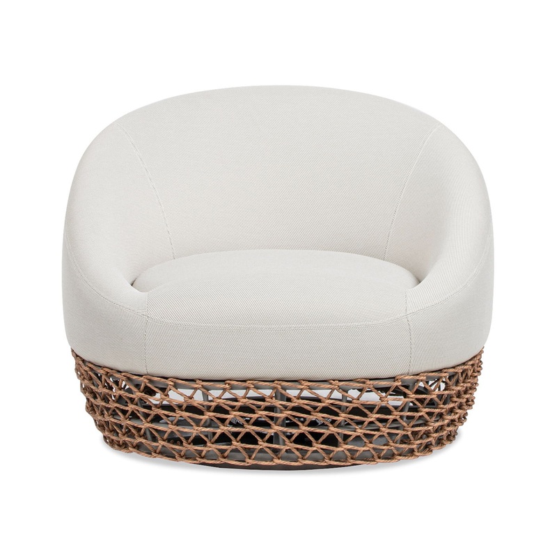 Willow – Upholstered Woven Patio Deep Seating Armchair, Wicker Frame – Wheat Beige / Golden Brown