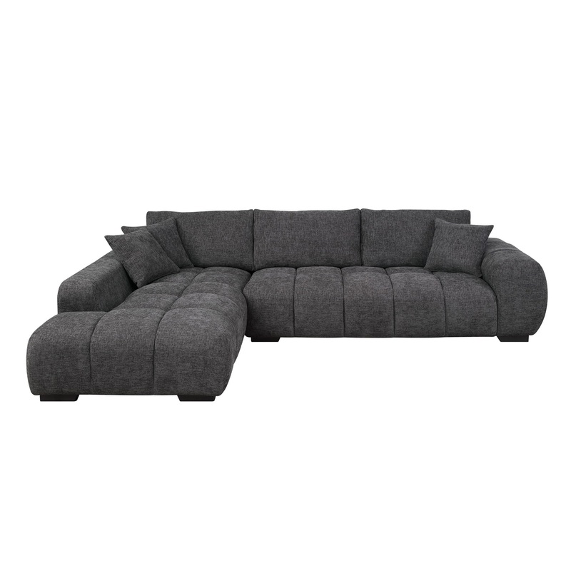 Chosen – Sectional Sofa With Toss Pillows And 1 Chaise – Gray