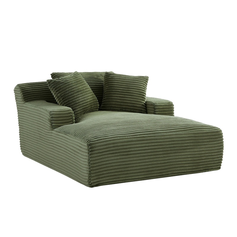 Cloudline – Oversized Chaise Lounge Chair In Soft Corduroy, Modern Comfy Couch With Full Foam Cushioning, Cozy Sleeper Sofabed For Living Room – Black